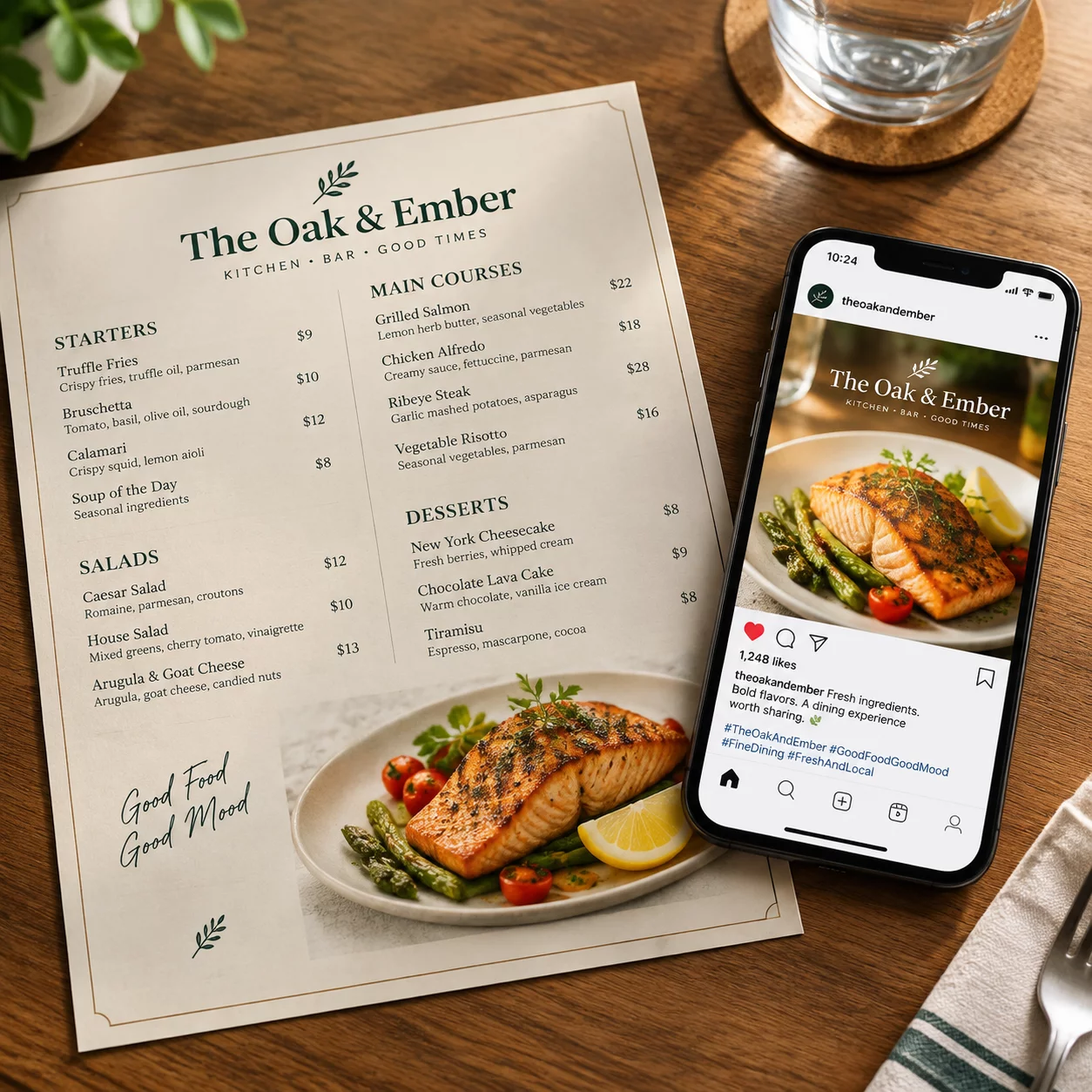 Restaurant Menu to Social Post